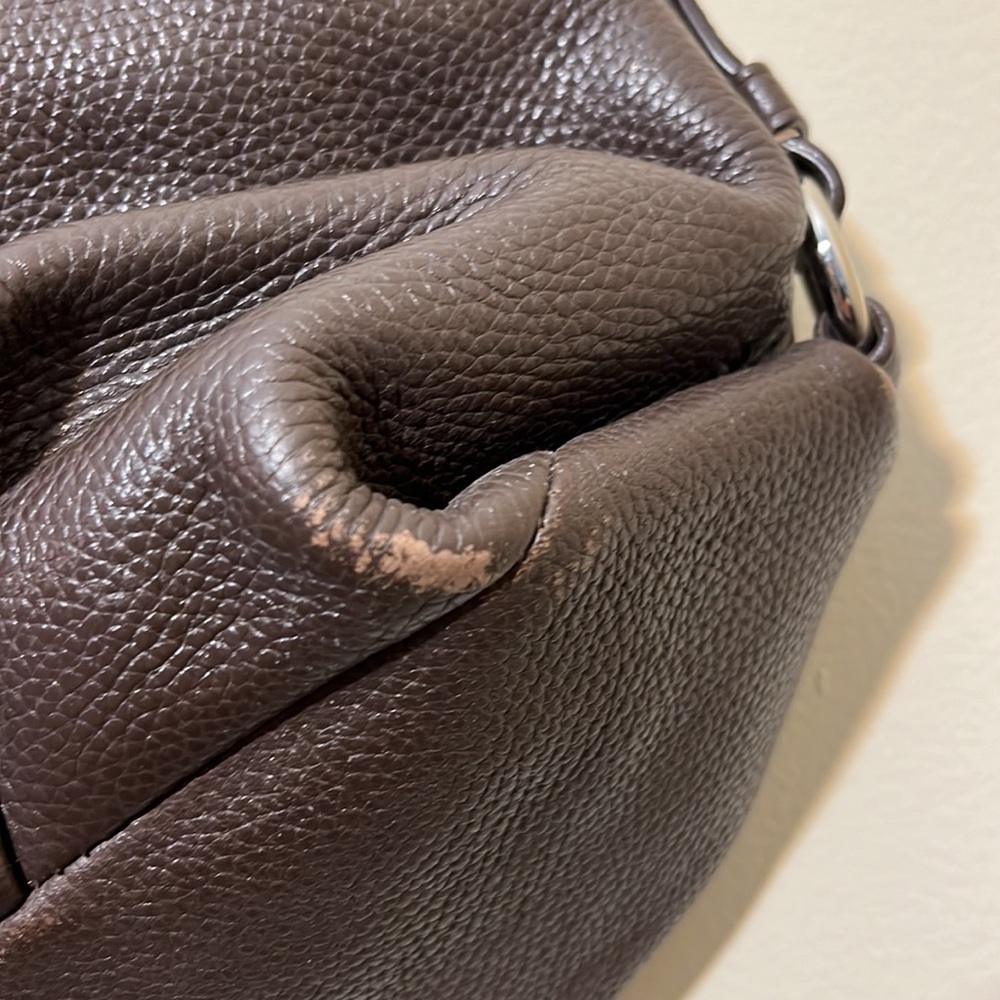 COACH Brown Pebbled Leather Hobo Shoulder Bag - Picture 3 of 8